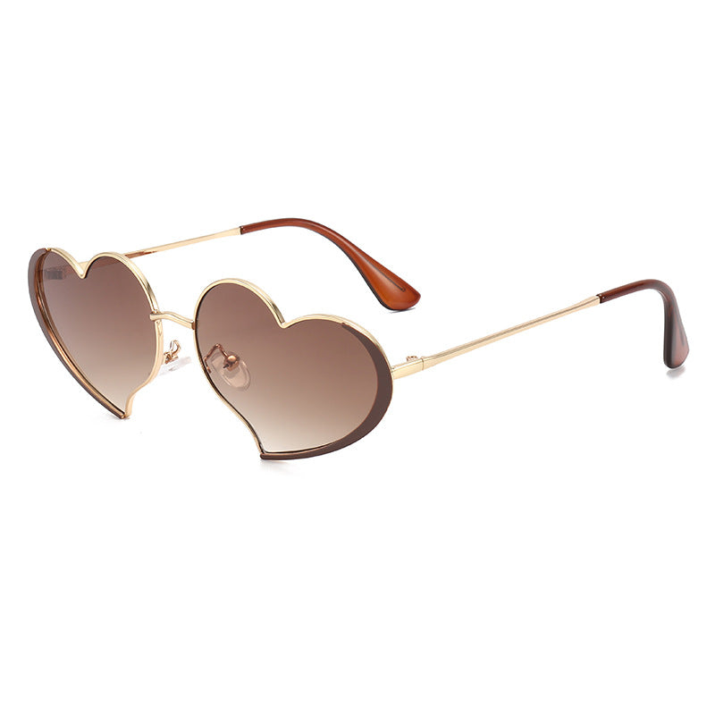 Damen Herzförmige Sonnenbrille mit glamourösem Rahmen Brehn