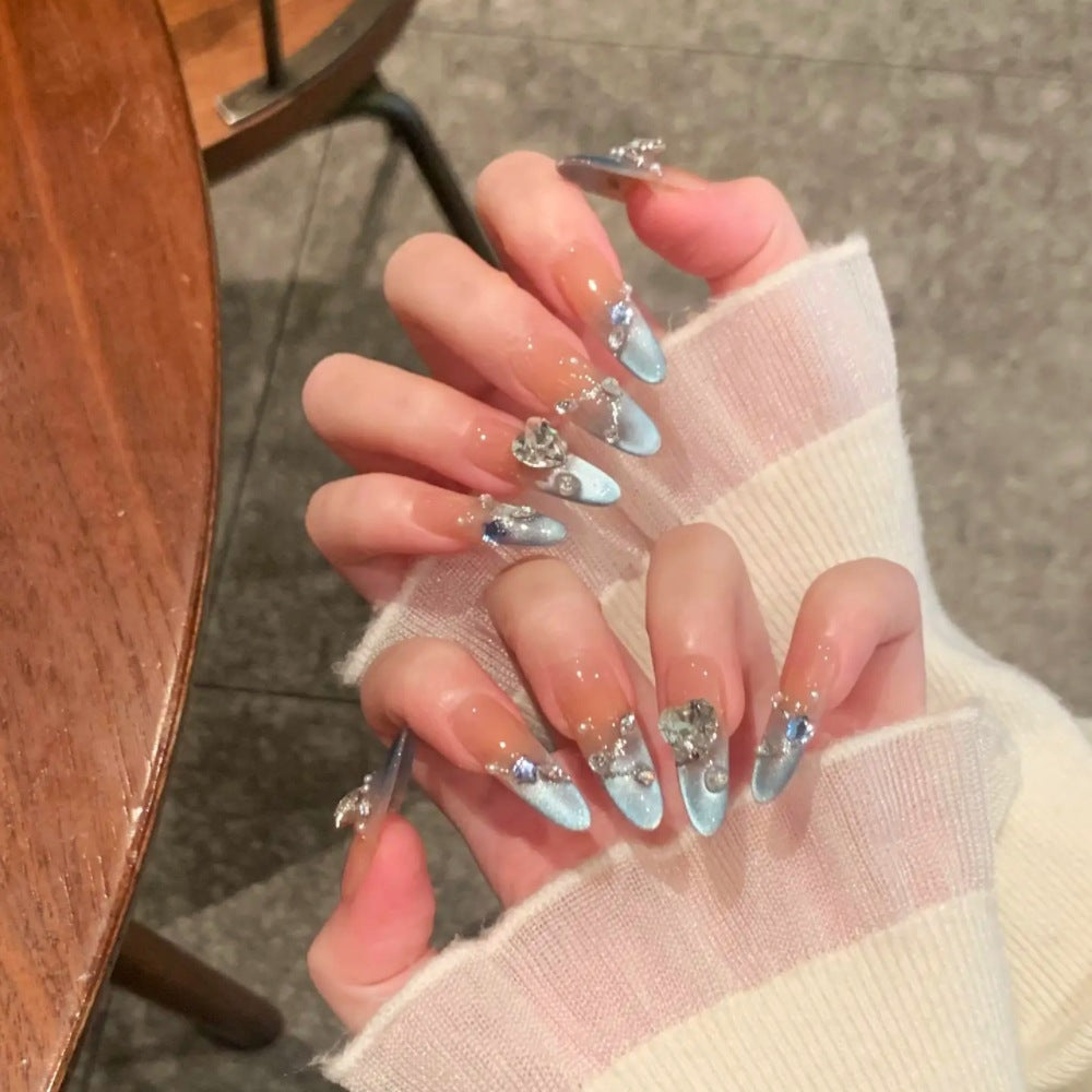 Premium Floral Akzent Press-On Nagelset Brehn