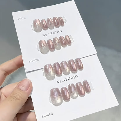 Glänzendes Ombre Press-On Nagelset Brehn