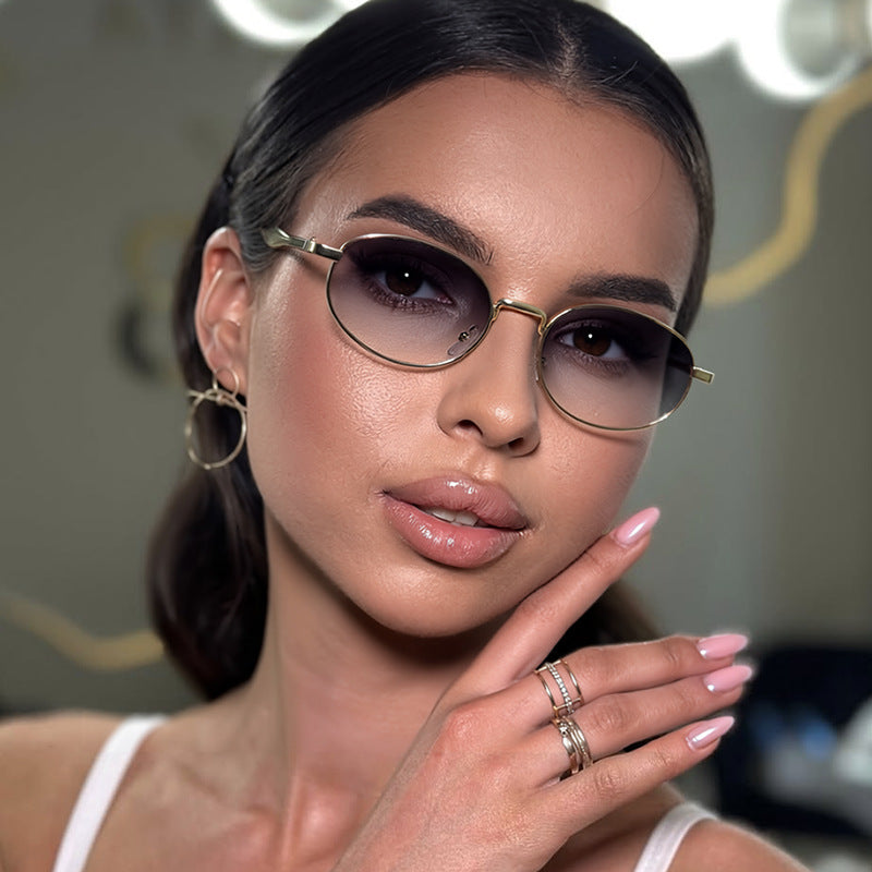 Damen robuste runde Sonnenbrille mit verspiegelten Gläsern Brehn