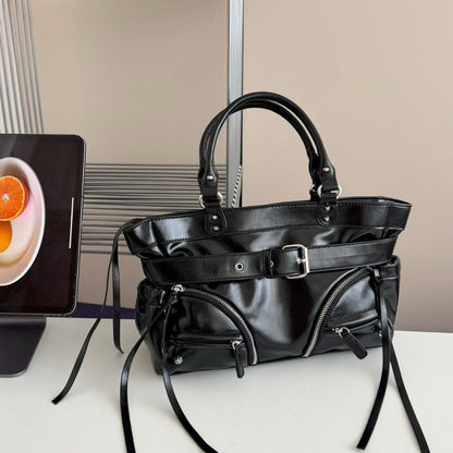Strukturierte Leder-Handtasche