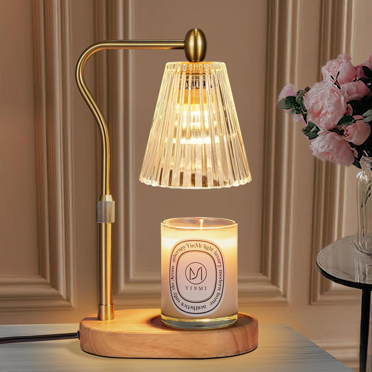 Vintage-inspirierte Glas-Tischlampe