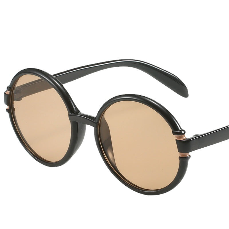 Damen runde Sonnenbrille im trendigen Leopardenmuster mit UV-Schutz Brehn