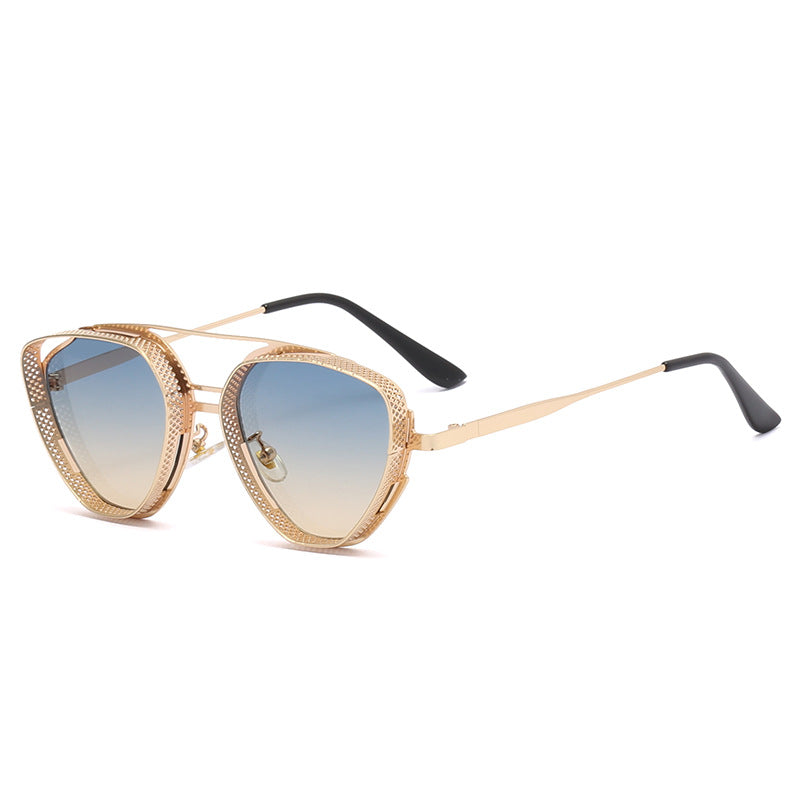 Damen extravagante Sonnenbrille im modernen Polygon-Design Brehn