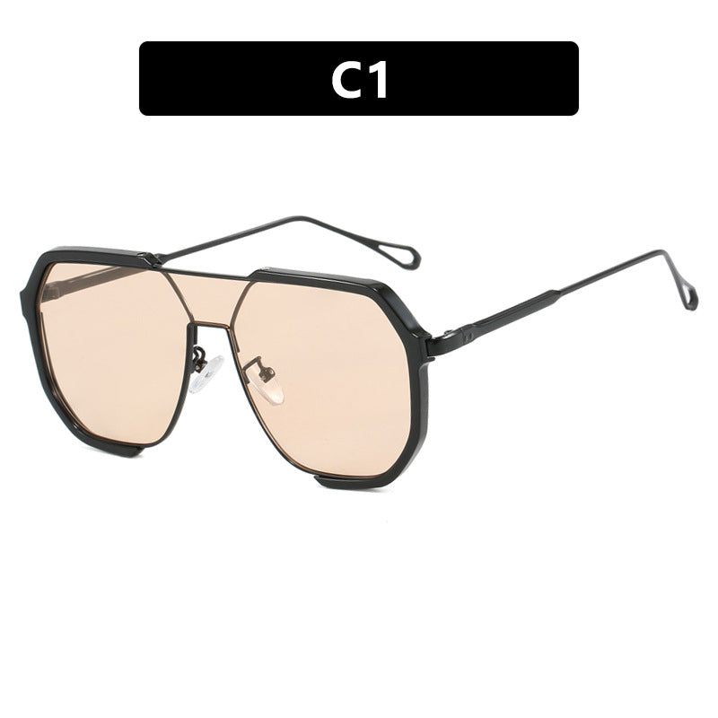 Damen geometrische Sonnenbrille mit besonderem Rahmen und UV-Schutz Brehn