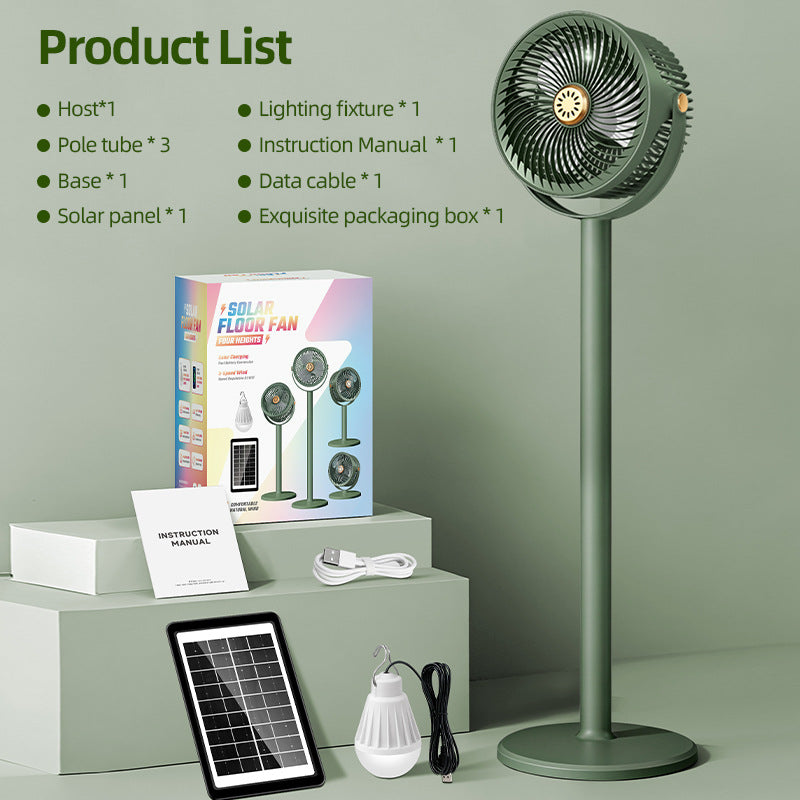 Unisex Solar-Betrieb Multi-Funktions Bodenventilator Brehn