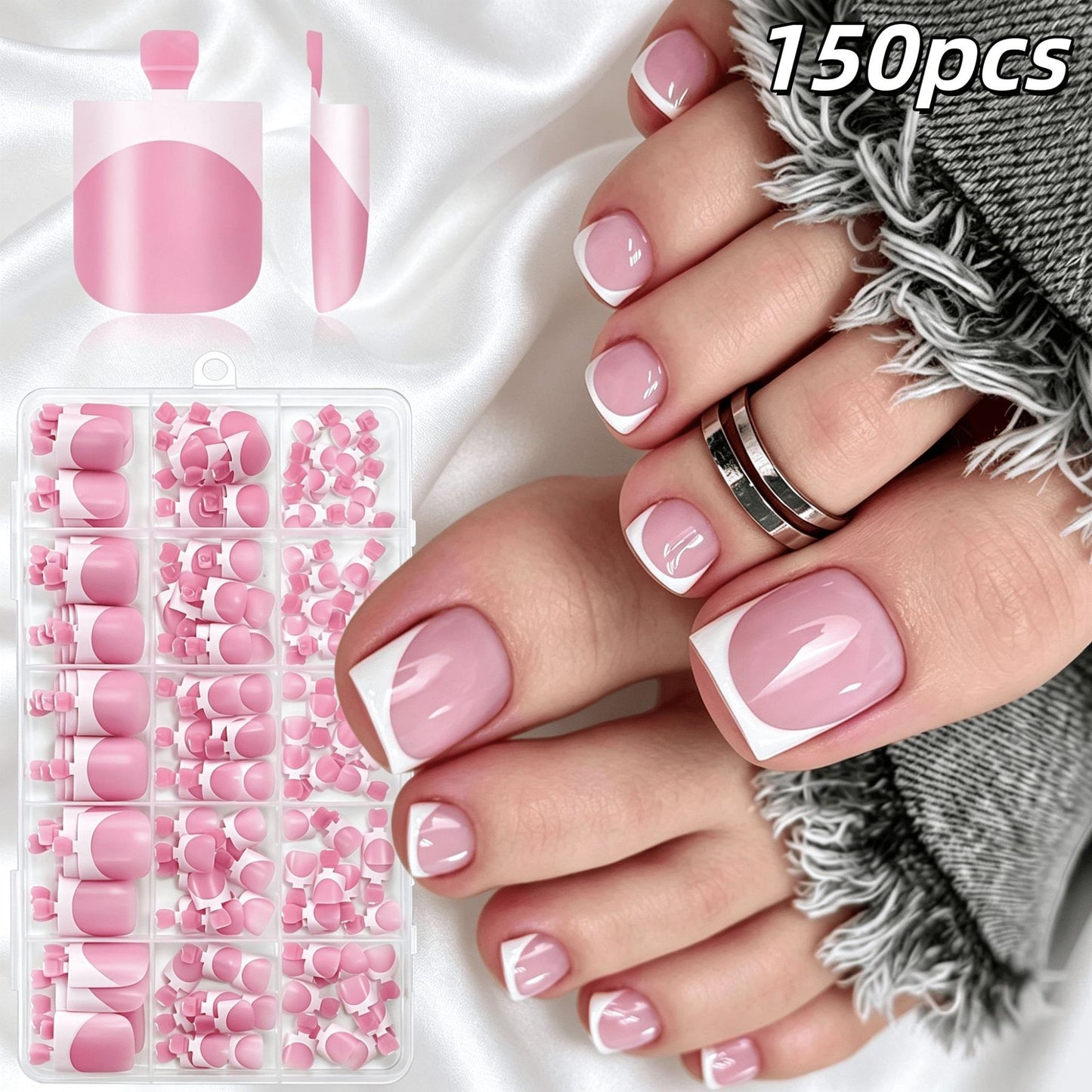 Premium Französisches Tip Kunstnagelset Brehn