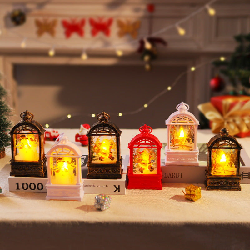 Dekorative Weihnachtslaterne mit nostalgischem Santa-Motiv Brehn