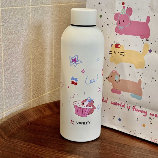 Damen isolierte Wasserflasche mit verspieltem Tierdesign Brehn