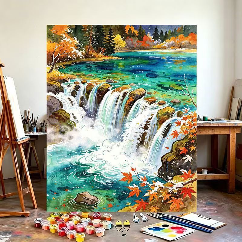 Wasserfall Landschaft Leinwanddruck Brehn