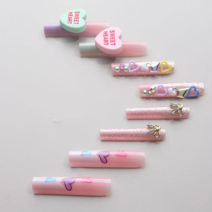 Herz-inspiriertes Press-On Nagelset