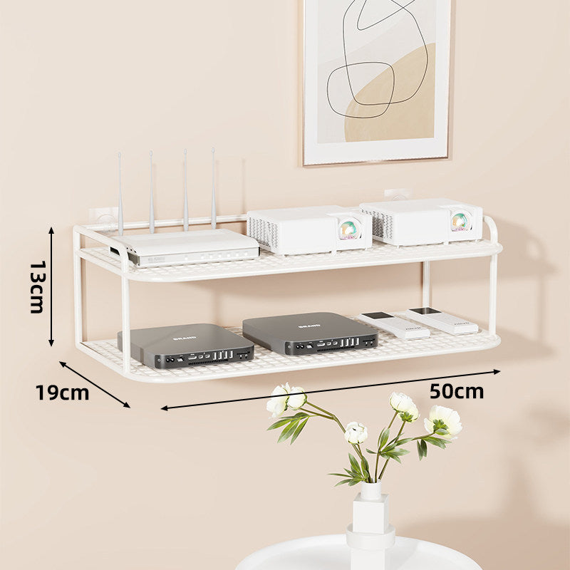 Wandmontierte belüftete Stahl-Dual-Tech-Regal für Router und Mediaplayer