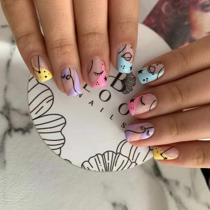 Kunstnagelset mit künstlerischen Motiven Brehn