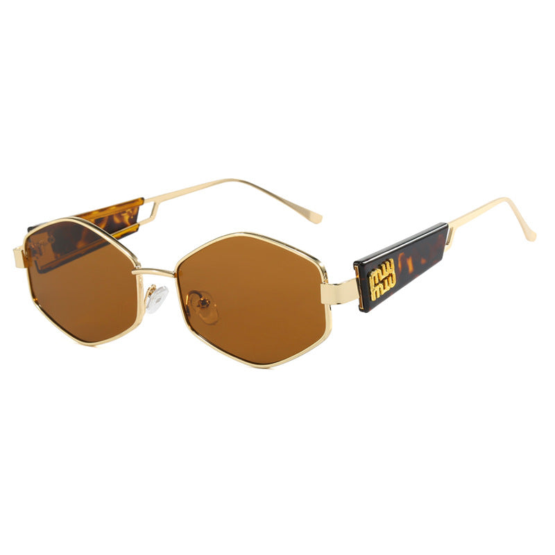 Damen geometrische Sonnenbrille mit modischem Design und UV-Schutz Brehn