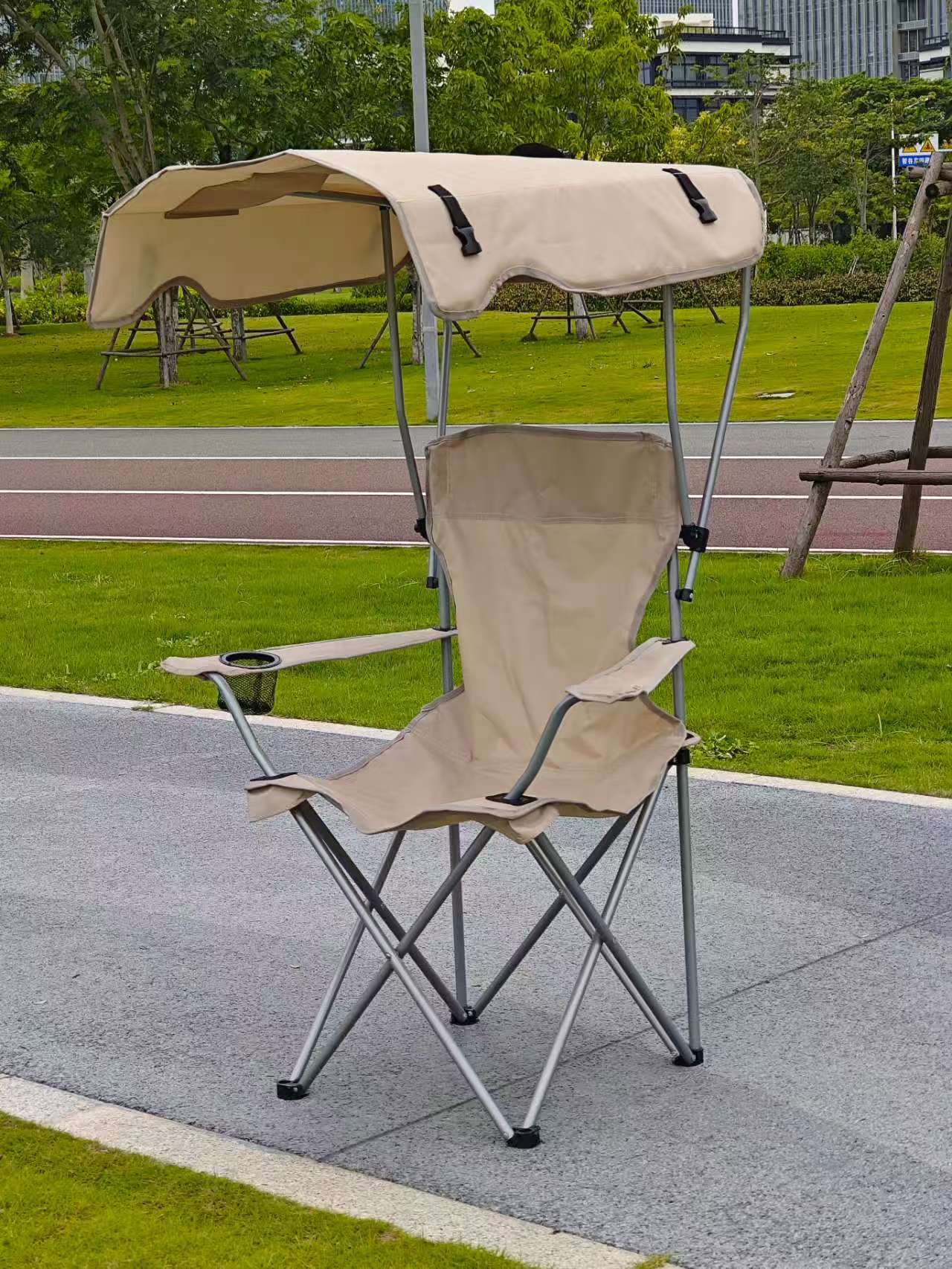 Damen Faltbarer Sonnenstuhl mit Dach Brehn