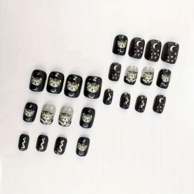 Verspielt Kätzchen-Themen Nagelkunst Brehn