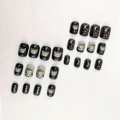 Verspielt Kätzchen-Themen Nagelkunst Brehn