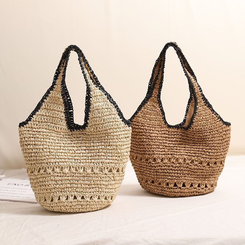 Handgefertigte Basttasche mit Dekorativen Details Brehn