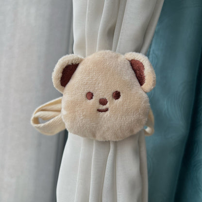 Plüsch Bären Gardinenband mit elastischer Schlaufe und weichem Teddygesicht