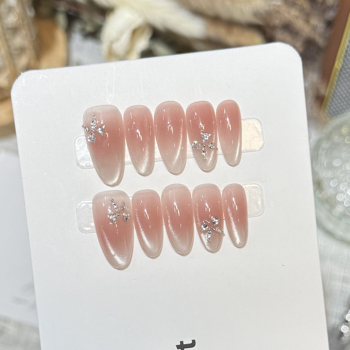 Ombre Glitter Press-On Nail Art Set Brehn