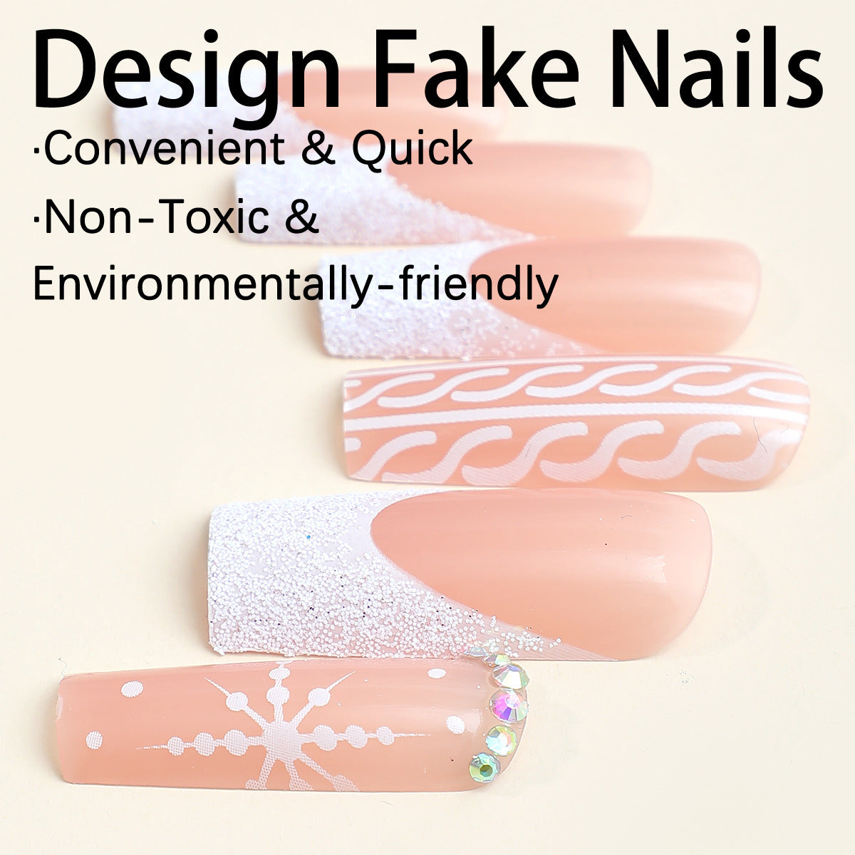 Kunstnagelset mit festlichen Designs Brehn