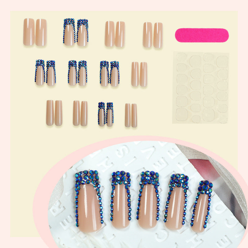 Designer Press-On Nagelset mit Strass-Akzenten Brehn