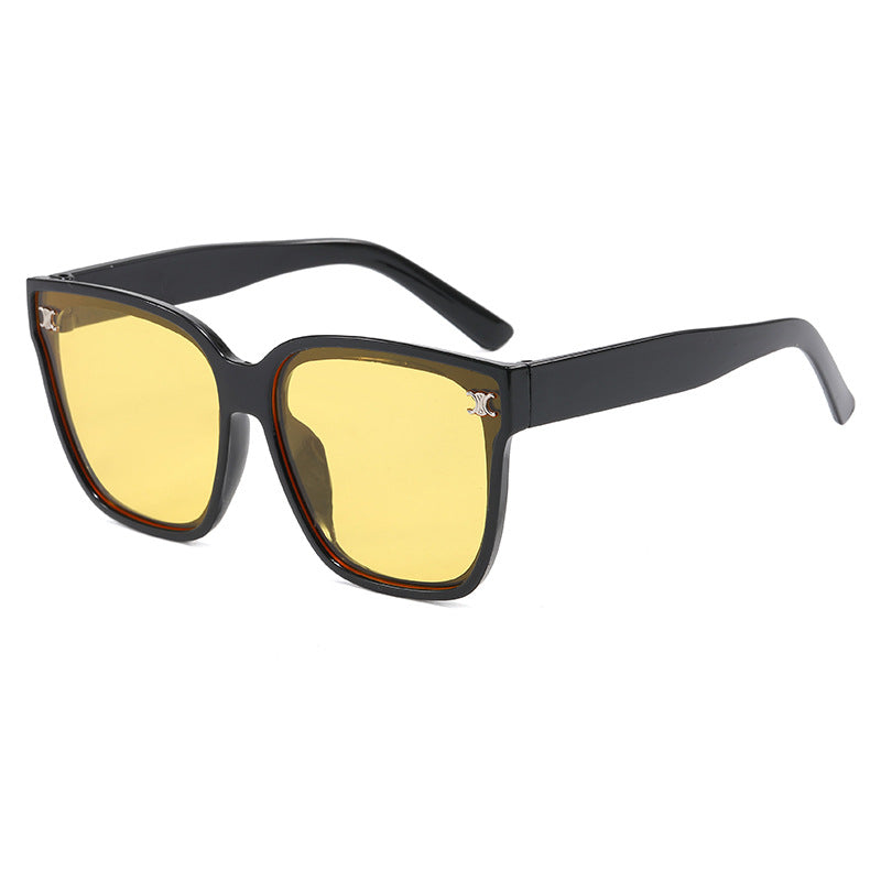 Damen Modische oversized Sonnenbrille mit rautenförmigen Gläsern Brehn