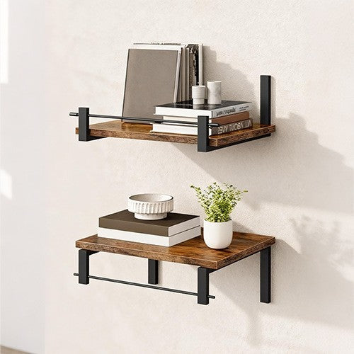 Wandregal mit Industriellem Holz-Metall Design Brehn