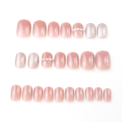 Luxus Press-On Nagelset mit Perlen- und Glitzerakzenten Brehn