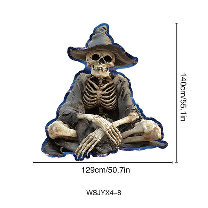 Großer Halloween Wandsticker Vinyl mit tanzenden Skeletten und ablösbarem Selbstklebefilm