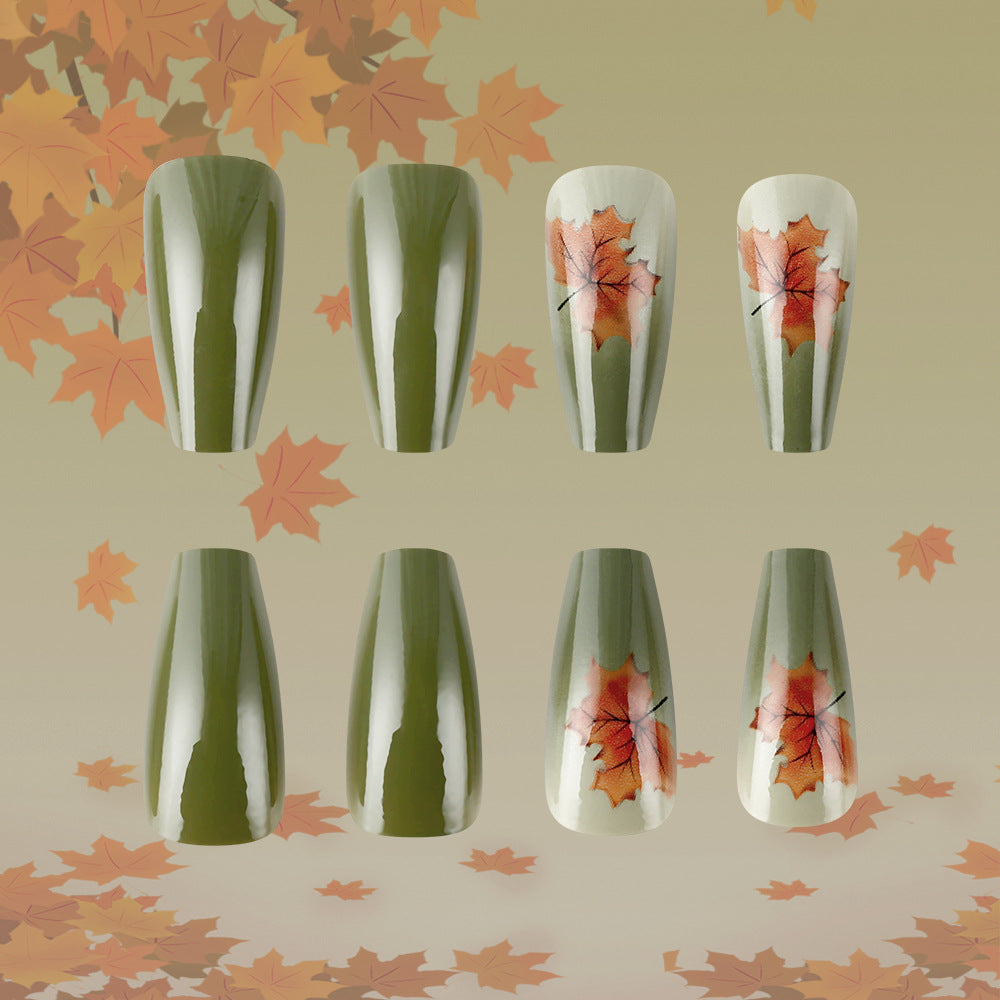 Herbstblatt-Themen Press-On Nagelkunst Brehn
