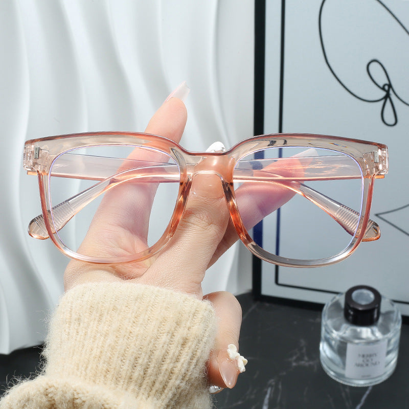 Damen modische rechteckige Brille mit blauen Gläsern Brehn