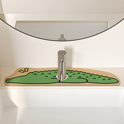 Novelty Dachshund-Shaped Absorbent Sink Counter Protector Mat