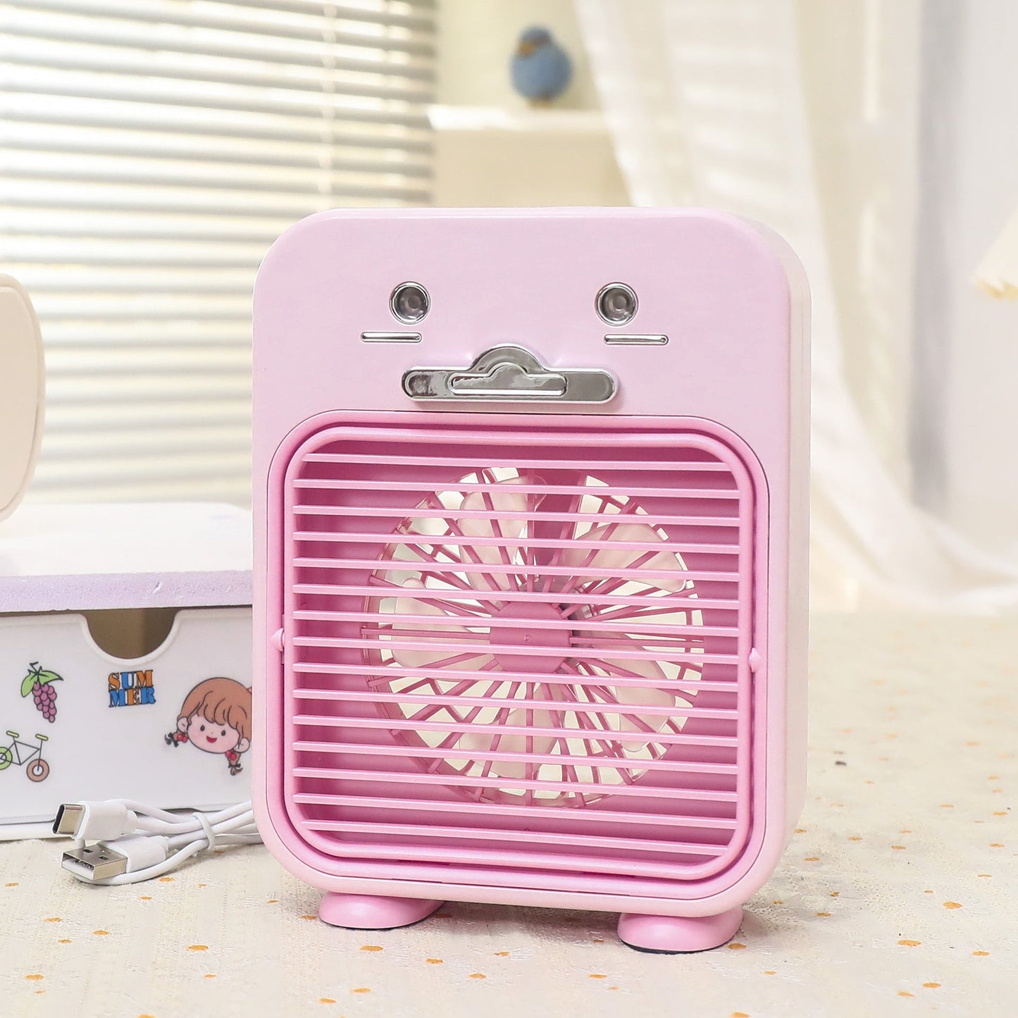Tragbarer Mini Ventilator für Damen mit Tierdesign Brehn