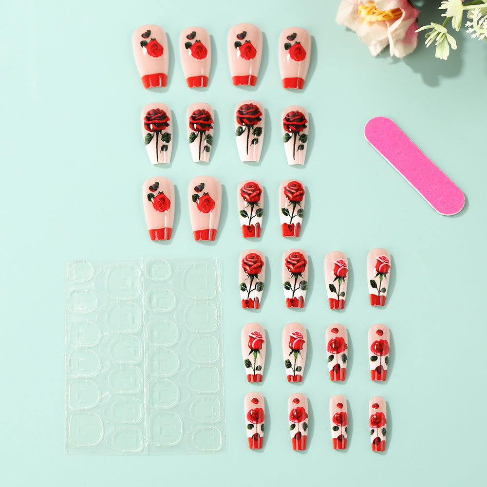 Kunstnägel mit romantischem Rosen-Design Brehn