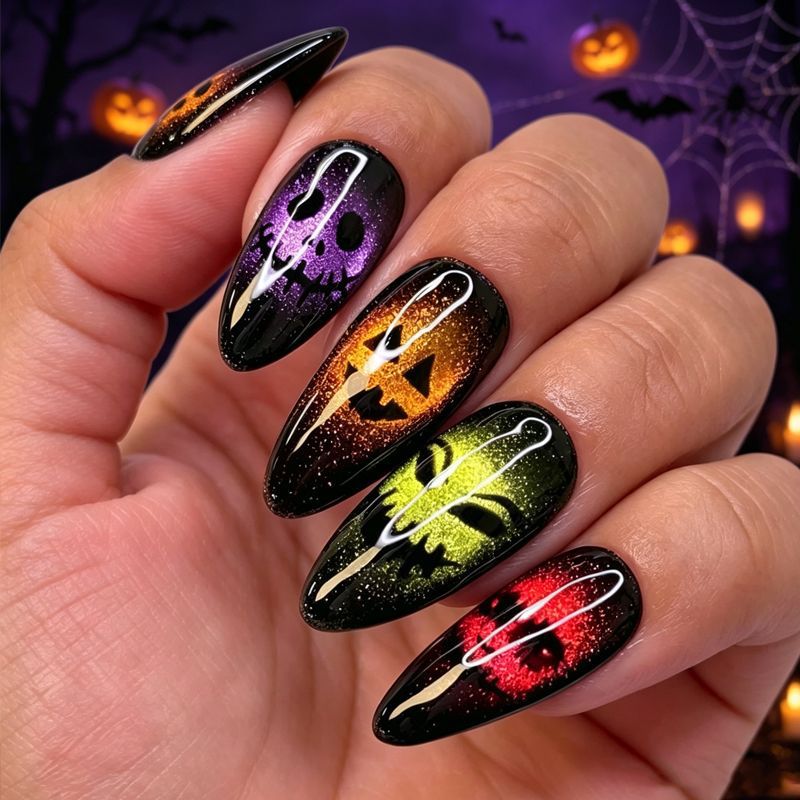 Halloween-Themen Press-On Nagelkunst Set Brehn