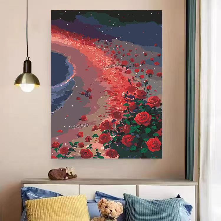 Herz- und Blumenwirbel Leinwandkunstwerk Brehn