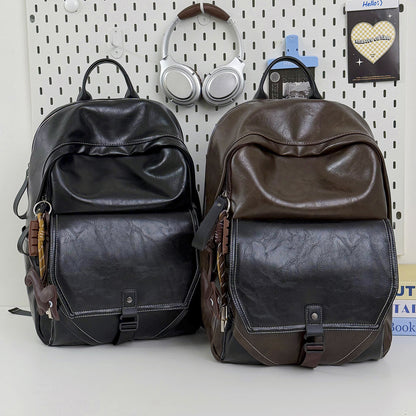 Stylischer Mehrfachfach-Leder-Laptop-Rucksack Brehn