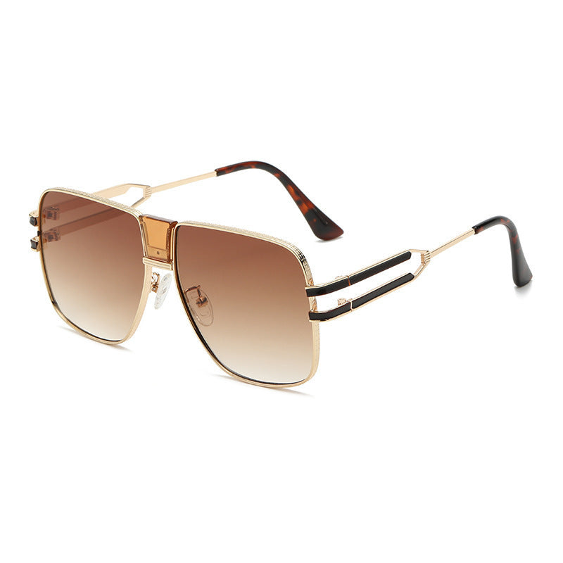 Damen moderne quadratische Sonnenbrille mit elegantem Metallrahmen Brehn