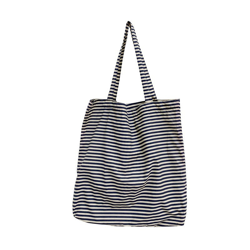 Gestreifter Canvas Strandtasche