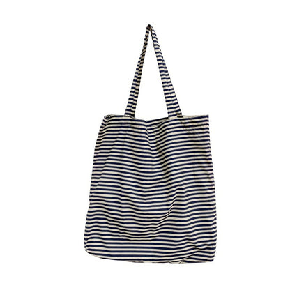 Gestreifter Canvas Strandtasche