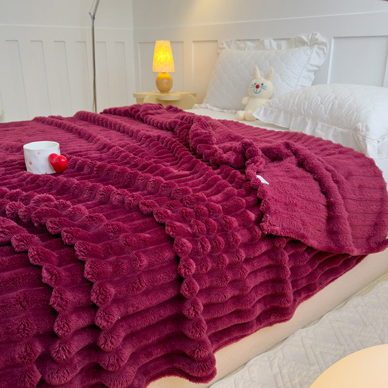 Damen Hochflor Kuscheldecke mit Wellenmuster Brehn
