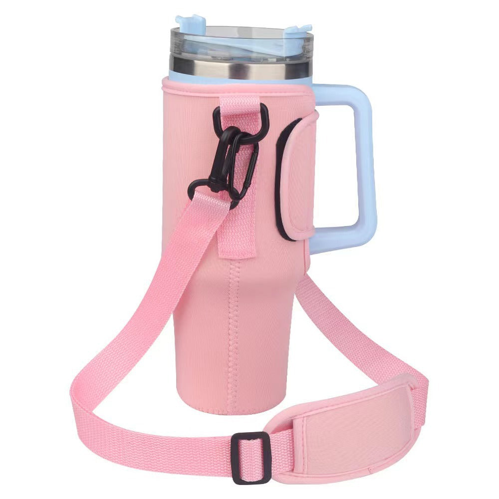Damen trendige und glitzernde Trinkflasche mit Umhängetasche Brehn
