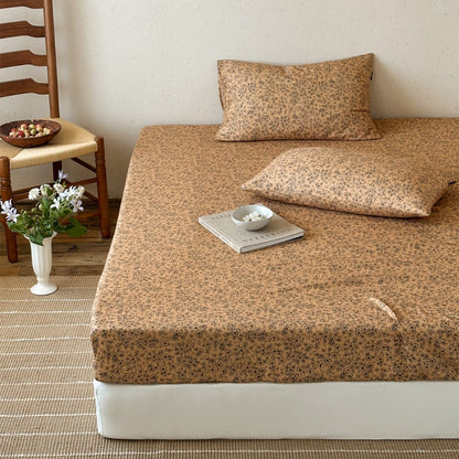 Bedrucktes Baumwoll-Percale Spannbettlaken und Kissenbezug Set
