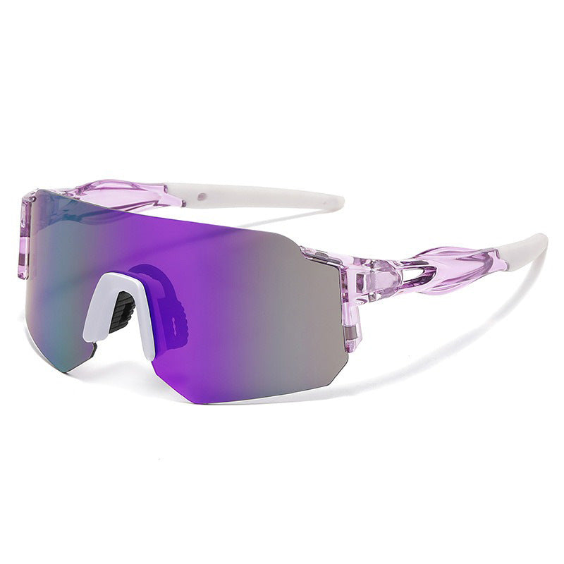 Unisex nan Wraparound Sportsonnenbrille mit verspiegeltem einteiligen Visier und flexiblem Kunststoffbügel Brehn