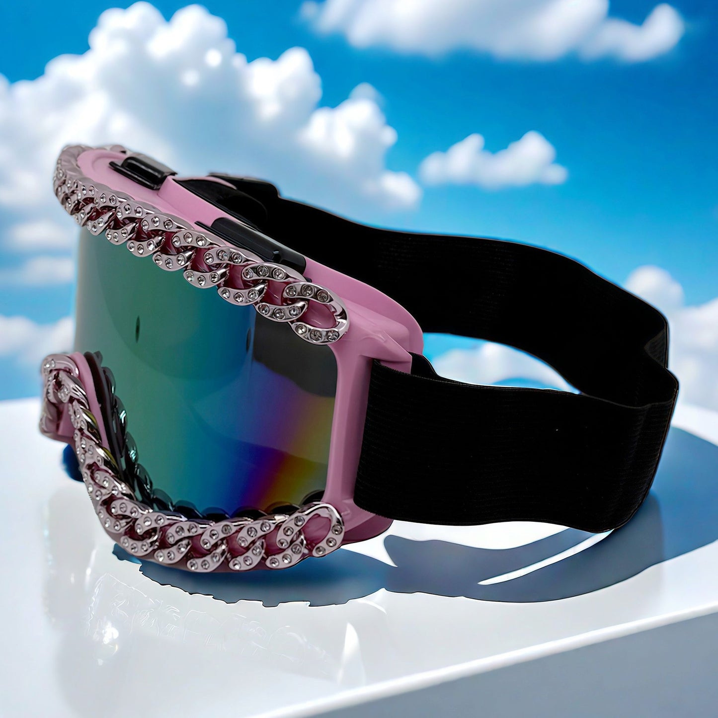 Damen Skibrille mit glamourösem Strassrahmen Brehn