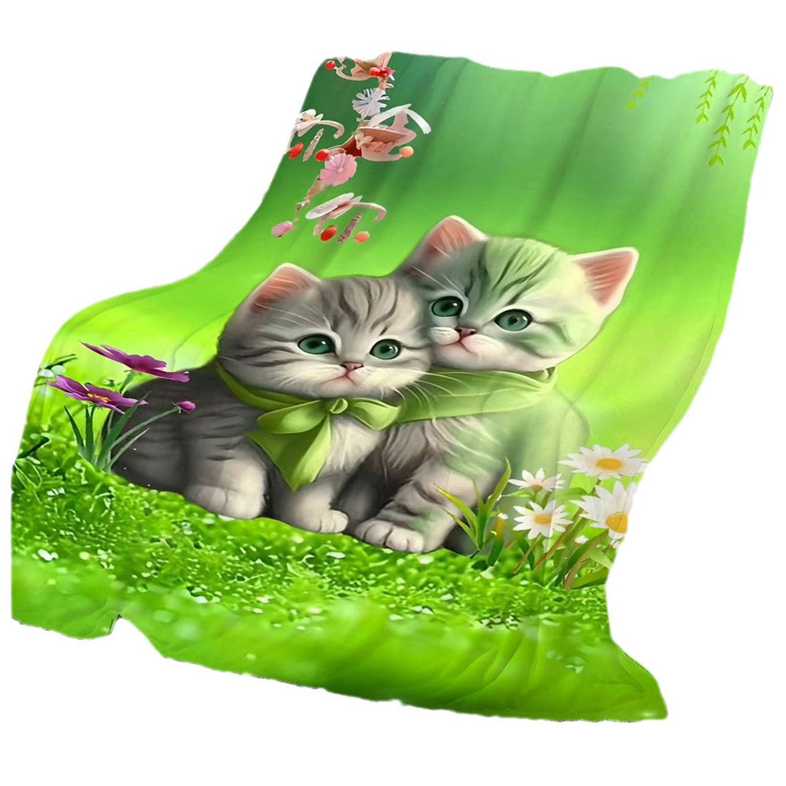 Niedliches Katzen-Themen Weiches Plüsch-Wurfdecke