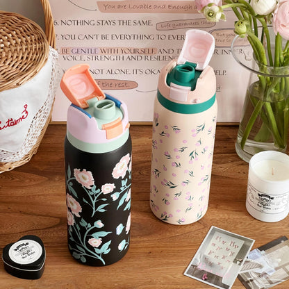 Damen Isolierte Wasserflasche mit floralem Design Brehn