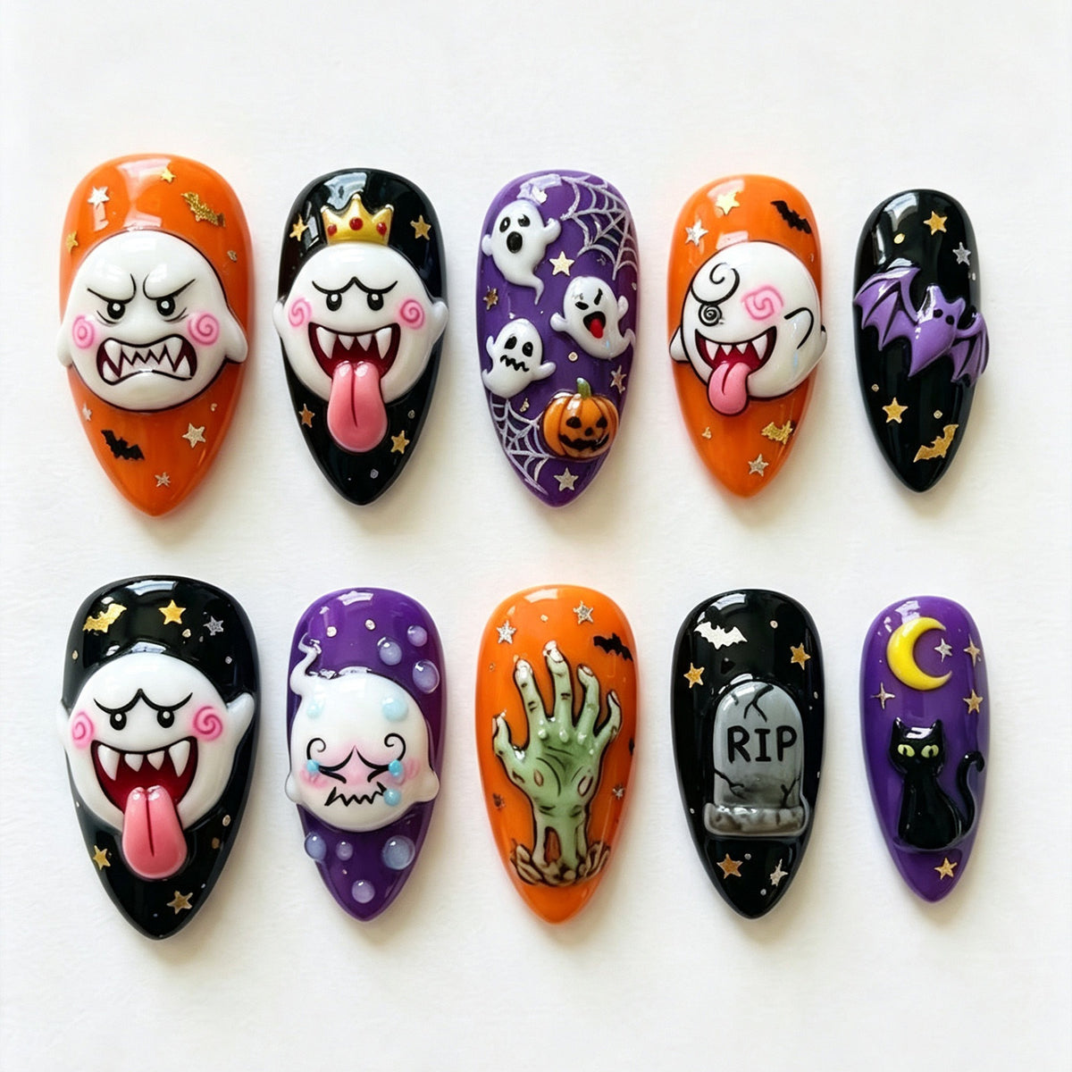 Kreatives Halloween Kunstnagelset Brehn