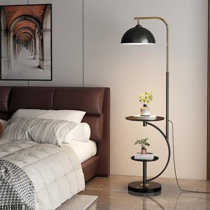 Höhenverstellbare Stehlampe mit Beistelltisch